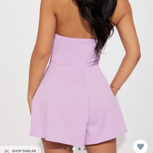 Lavender strapless romper - Picture 2 of 4